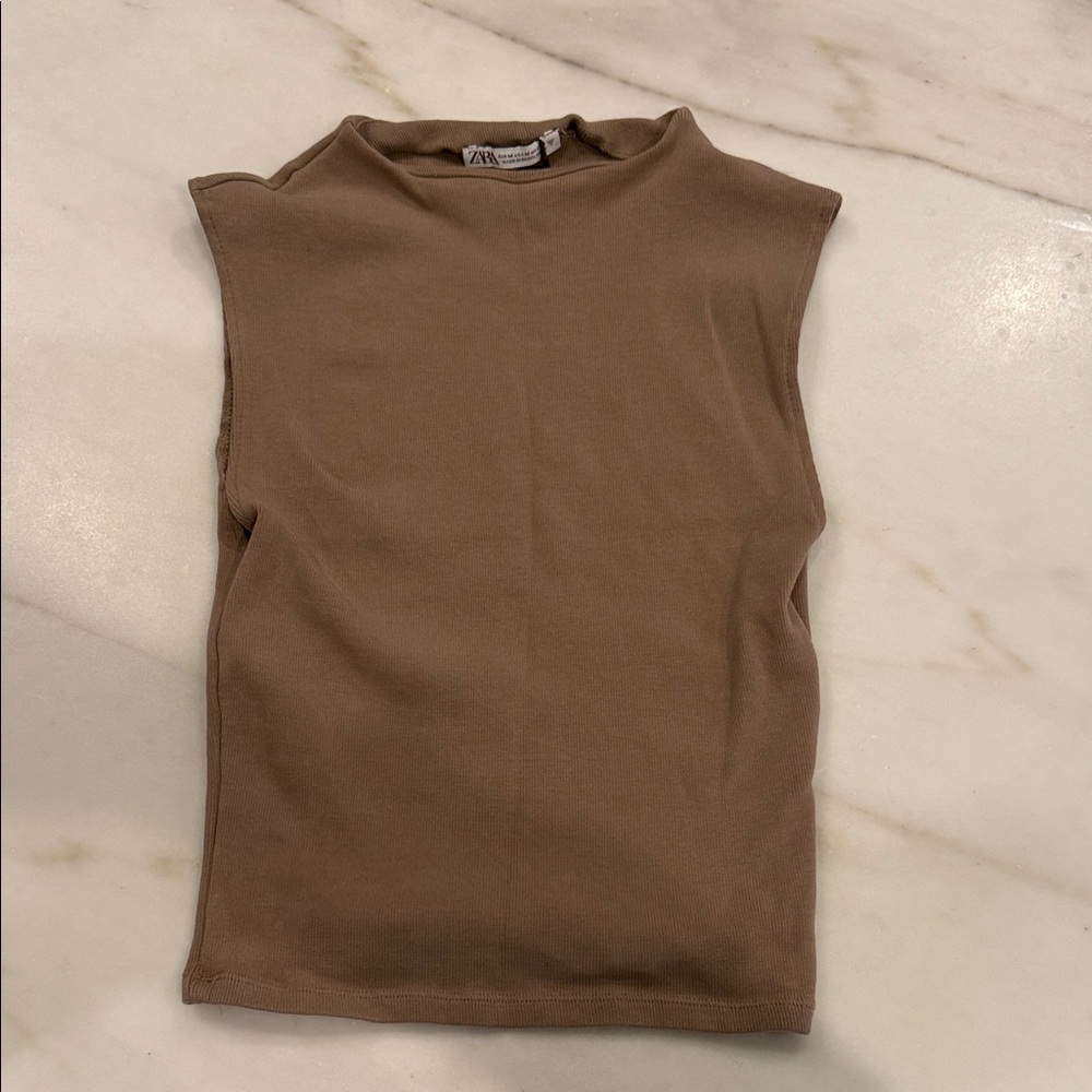 Zara Brown Sleeveless top. Size medium